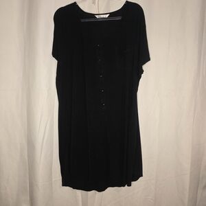 Casual Black Dress - Jersey Knit